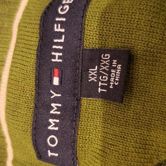 Tommy Hilfiger Men's Horizontal Stripped V-Neck Pullover Sweater XXL Green - Picture 7 of 12